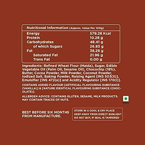 Chaayos Chai Time Snacks - Premium Chocochip Cookies 450g (18 Packs) | Chocolate Gift Box | Rich & Indulgent Flavors | Tea Time Biscuits | Perfect for Gifting, Office Snacks & Family Treats | Delicious Cookies for Parties & Festive Occasions