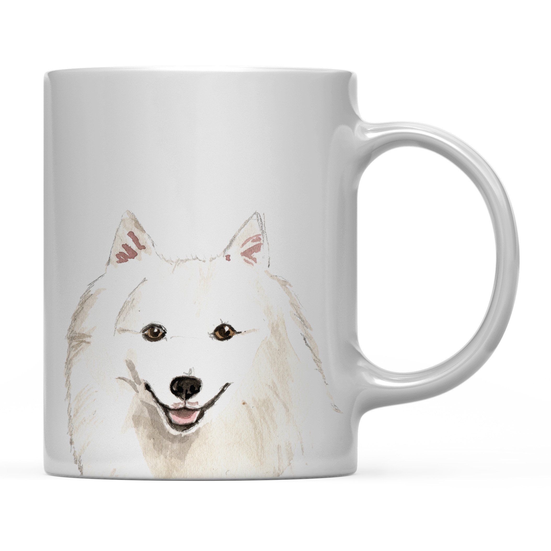 Andaz Press 11oz Dog Coffee Mug - Japanese Spitz Up Close Ceramic Cup, 1-Pack - Perfect Pet Lover Gift for Birthday, Christmas, Mother's Day - Ideal for Coffee, Tea, Hot Chocolate at Home or Office