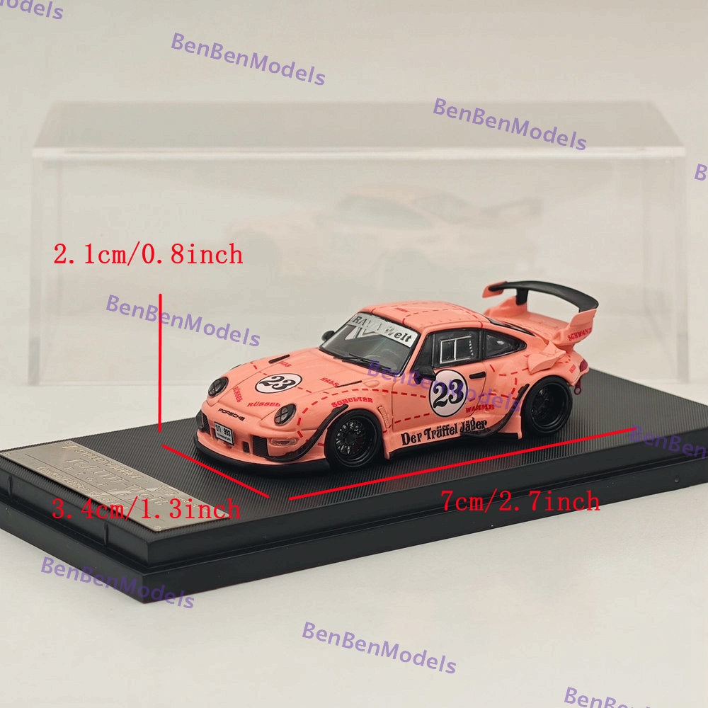 1:64 Scale SW 911 RWB 993 #23 Pink Racing Sports Diecast Model Car - Limited Edition Collectible for Display, Racing Enthusiasts & Car Lovers