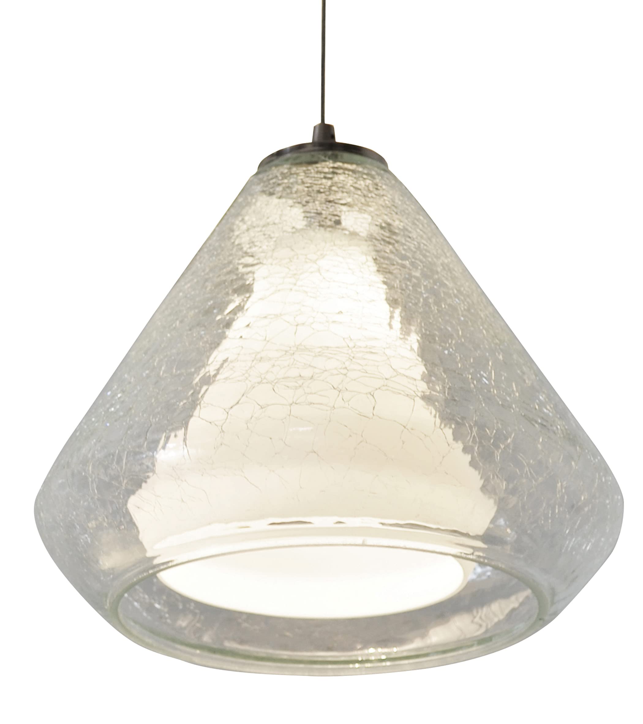 AFX Lighting AGP500L30D2SNCC Armitage LED Pendant Light Fixture - Satin Nickel Finish with Clear Crackle Glass - Modern Dining Room, Kitchen Island or Bar Lighting