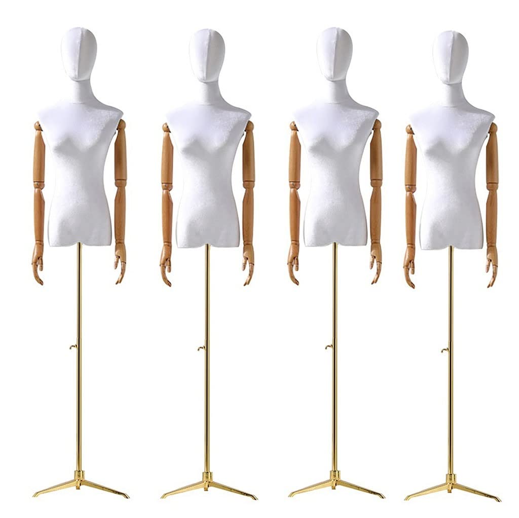 4PCS Adjustable Female Mannequin Torso with Tripod Stand - White Medium Size for Clothing, Dress & Jewelry Display - Perfect for Boutique, Retail Store and Fashion Showcase
