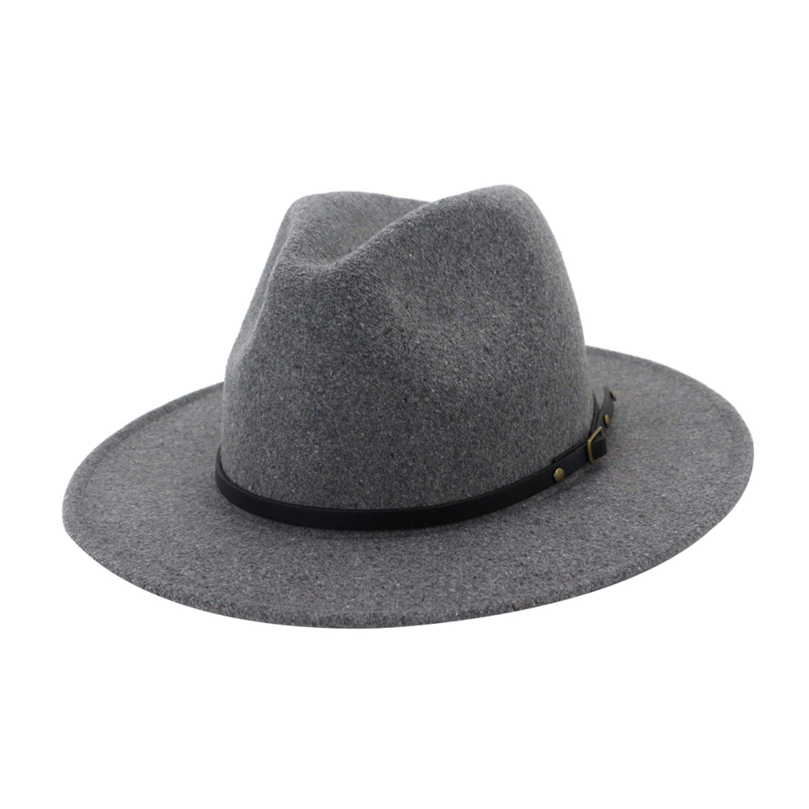 Stylish Wool Felt Outback Hat for Women & Men - Wide Brim Fedora Cowboy Hat with Belt Buckle - Perfect for Outdoor Adventures, Country Music Festivals and Western Fashion