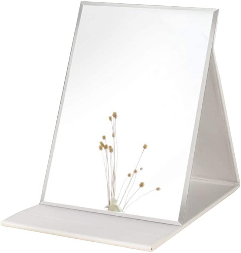 SNEHANSH Folding Mirror with Stand - Portable Makeup Vanity Mirror for Desk, Travel & Camping - 17x12cm Compact Design (White) - Perfect for Home, Dorm Room & Professional Makeup Artists