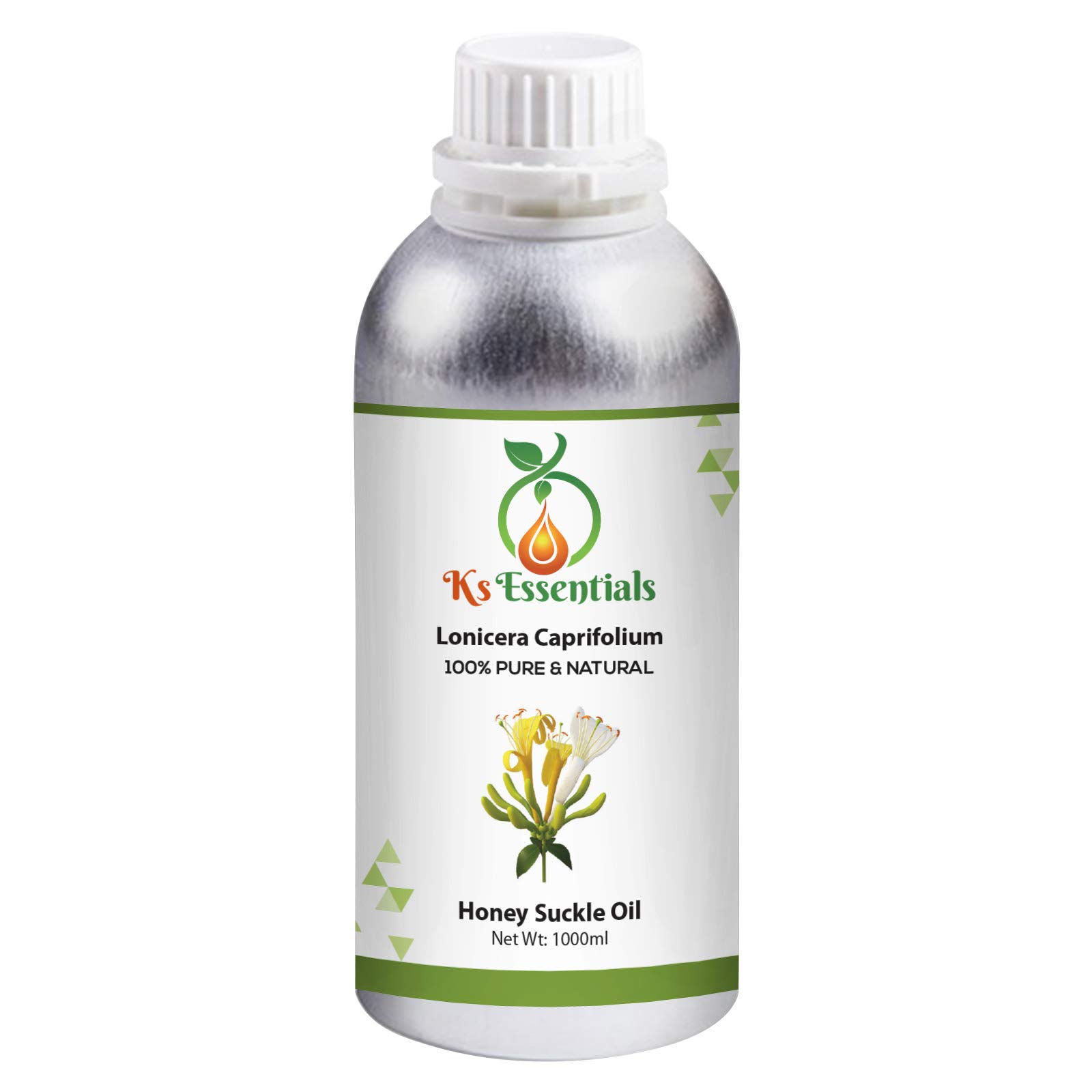 Ks Essentials 100% Pure Natural Honey Suckle Essential Oil (Lonicera Caprifolium) - 1000ml Steam Distilled Aromatherapy Oil for Diffusers, Massage & Relaxation