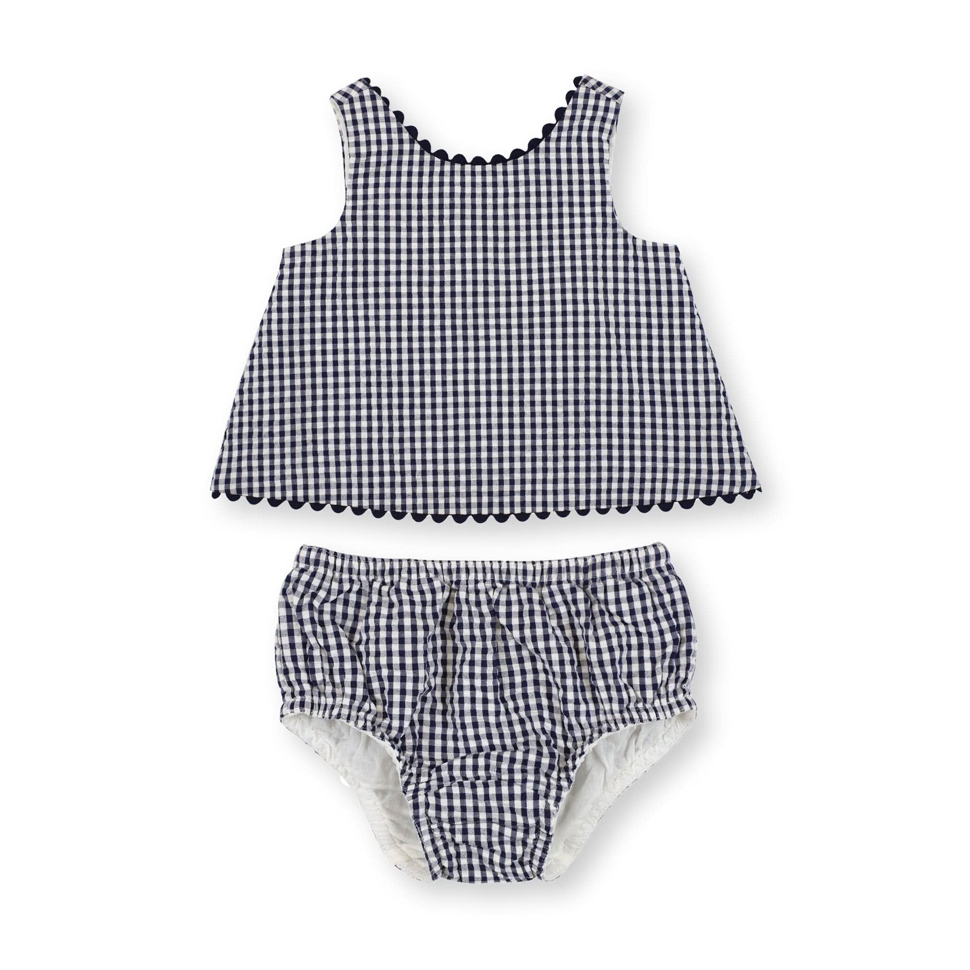 Hope & Henry Baby Girl 2-Piece Layette Set - Flyaway Swing Top & Bloomer Outfit for Newborns, Infants | Perfect for Photoshoots, Special Occasions & Everyday Wear