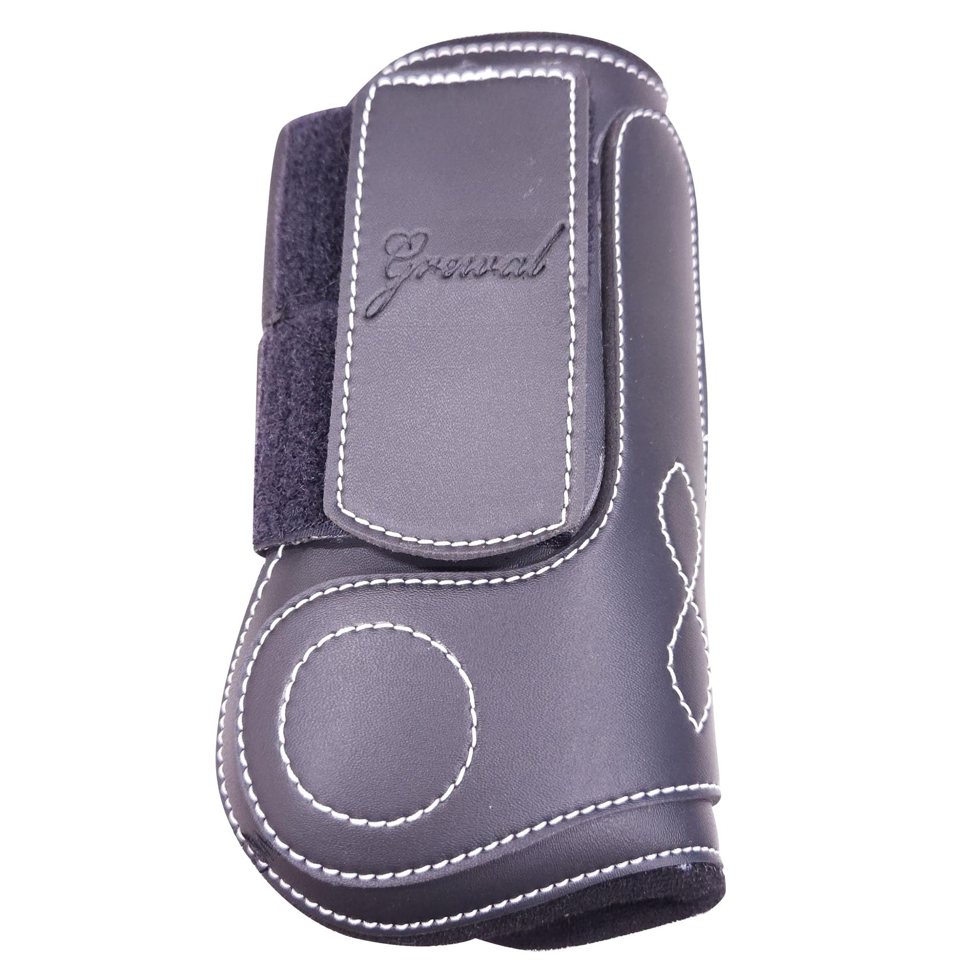 Premium Black Synthetic Open Front Tendon Boots for Horses - Lightweight Fetlock Protection for Jumping, Training & Riding - Durable Equestrian Sports Gear