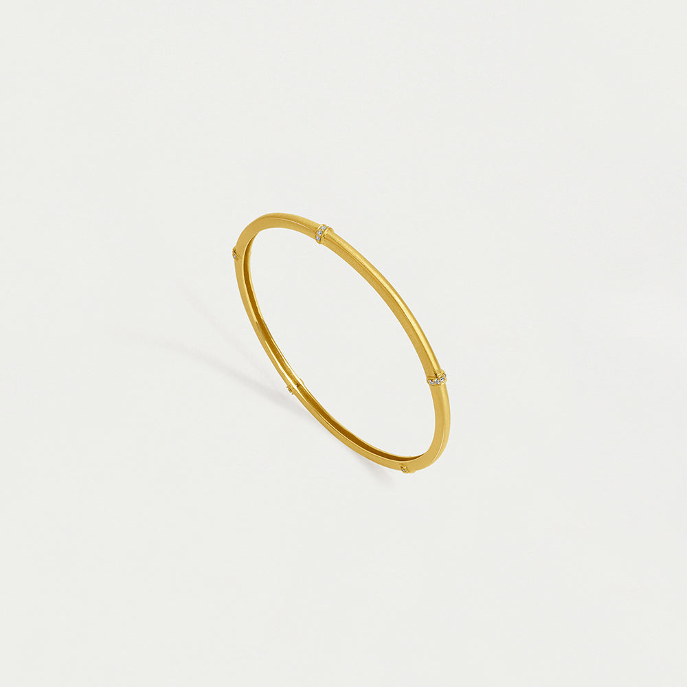 Colette Pave Bangle Bracelet in Gold - Elegant 14K Gold Plated Cubic Zirconia Bracelet for Women, Perfect for Wedding, Party & Everyday Wear