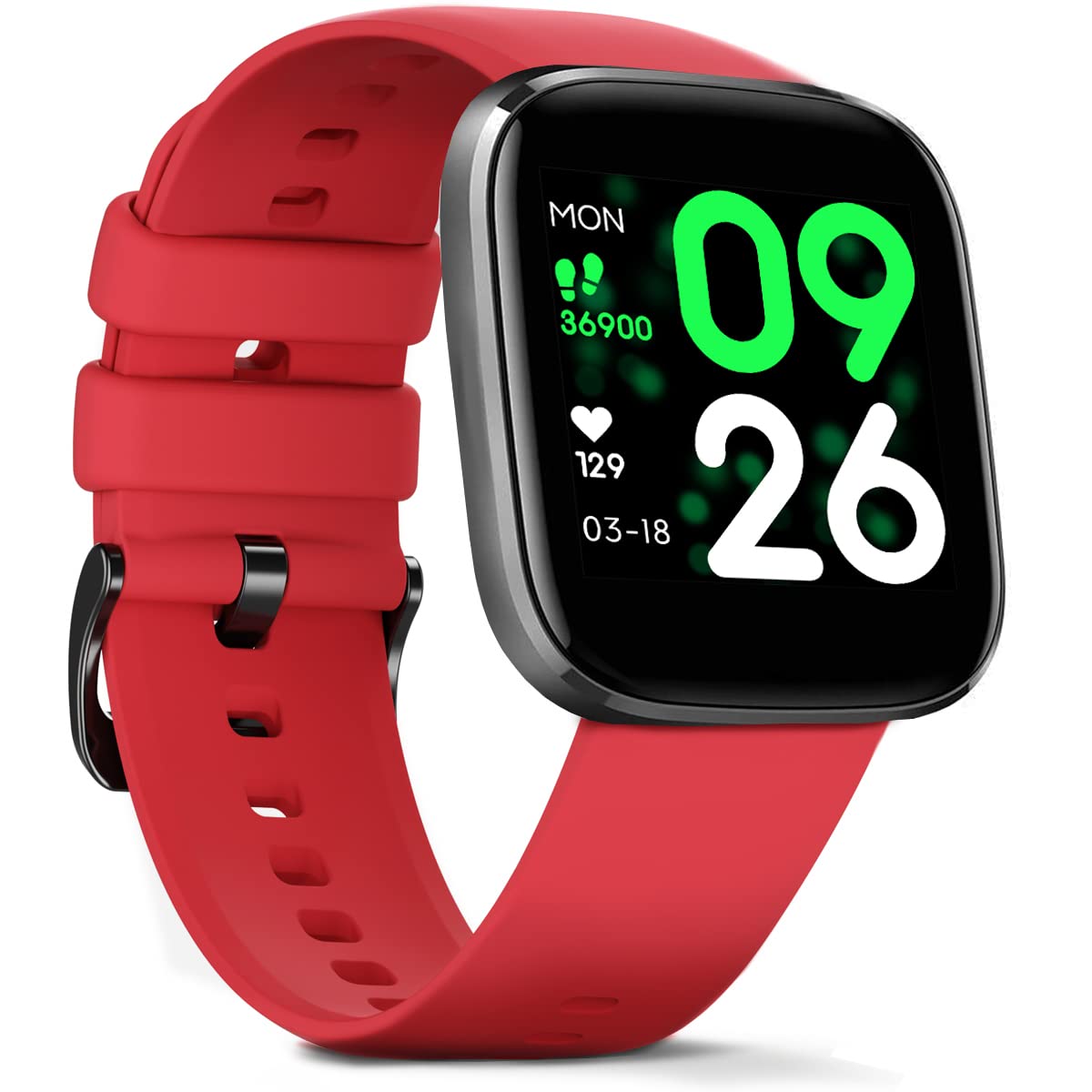 FITVII Smart Fitness Tracker Watch - Heart Rate & Blood Pressure Monitor, Waterproof Activity Tracker with Temperature & Sleep Tracking, Compatible with iOS iPhone & Android for Men & Women - Perfect for Running, Gym & Daily Health Monitoring