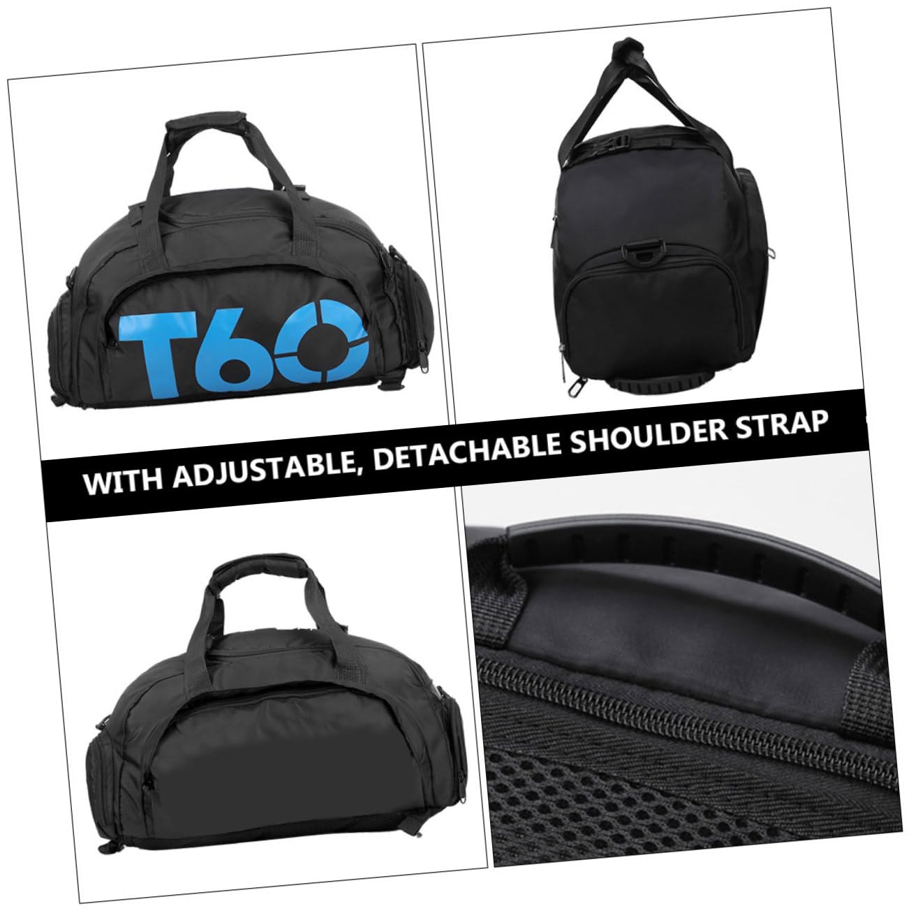 KITANDOVE Travel Duffel Bag - Waterproof Black Polyester Shoulder Bag for Gym, Workout, Sports & Short Trips - Perfect for Men & Women | Durable & Lightweight Carry-On Bag