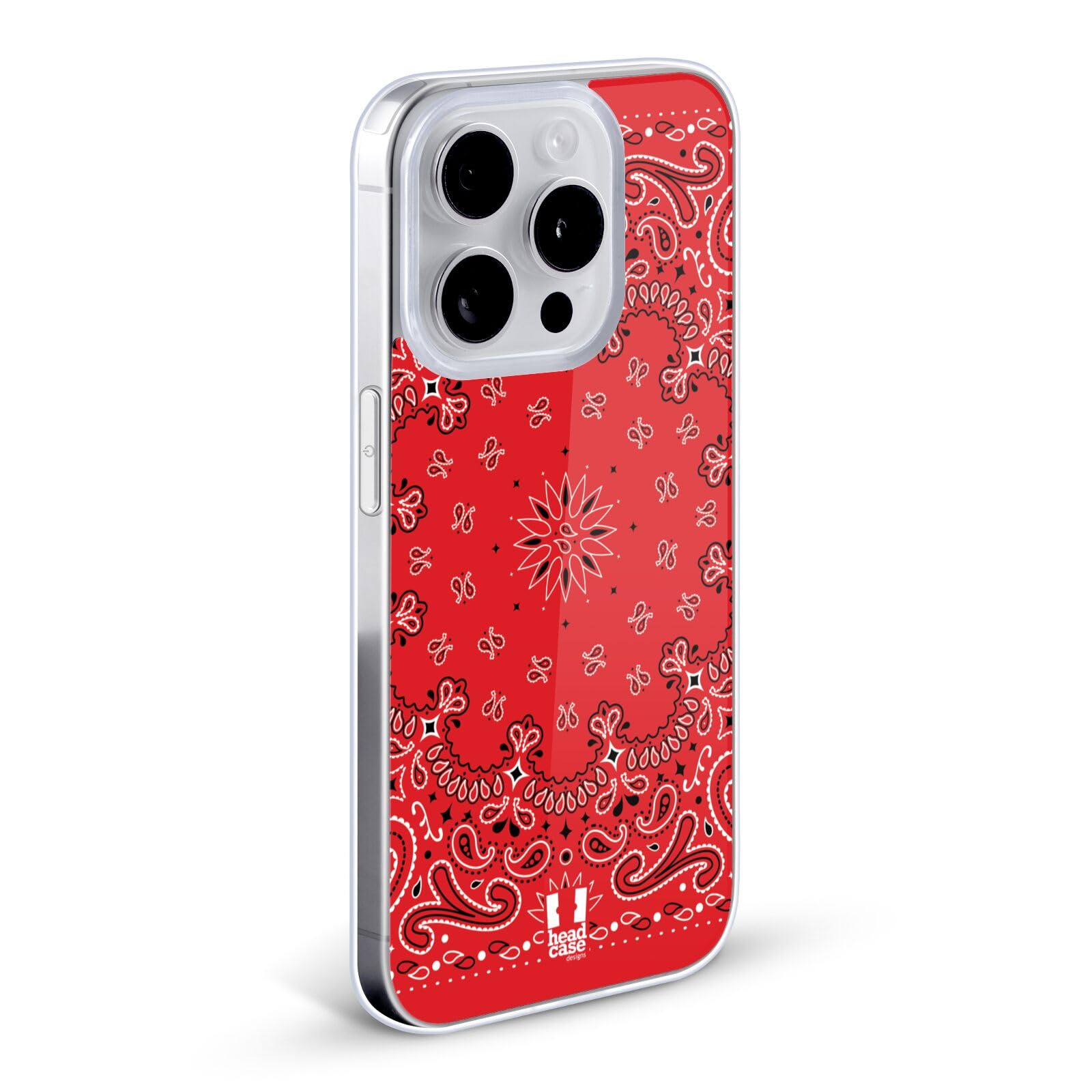 Head Case Designs Classic Red Paisley Bandana Soft Gel Phone Case Compatible with Apple iPhone 13 Pro Max - Stylish Protection for Everyday Use, Outdoor Adventures & Travel Accessories