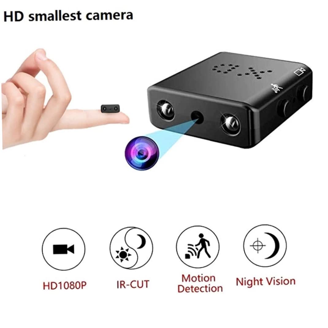 Mini Night Vision Security Camera 1080P HD - Home Surveillance with Motion Detection & Micro Video Recording - Ideal for Indoor/Outdoor Monitoring, Baby/Pet Watching, and Nighttime Security (Black)