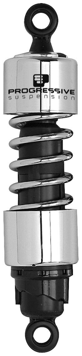 Progressive Suspension 412 Series 11 Inch Chrome Motorcycle Shocks 412-4030C - Premium Ride Comfort for Harley, Cruiser & Touring Bikes