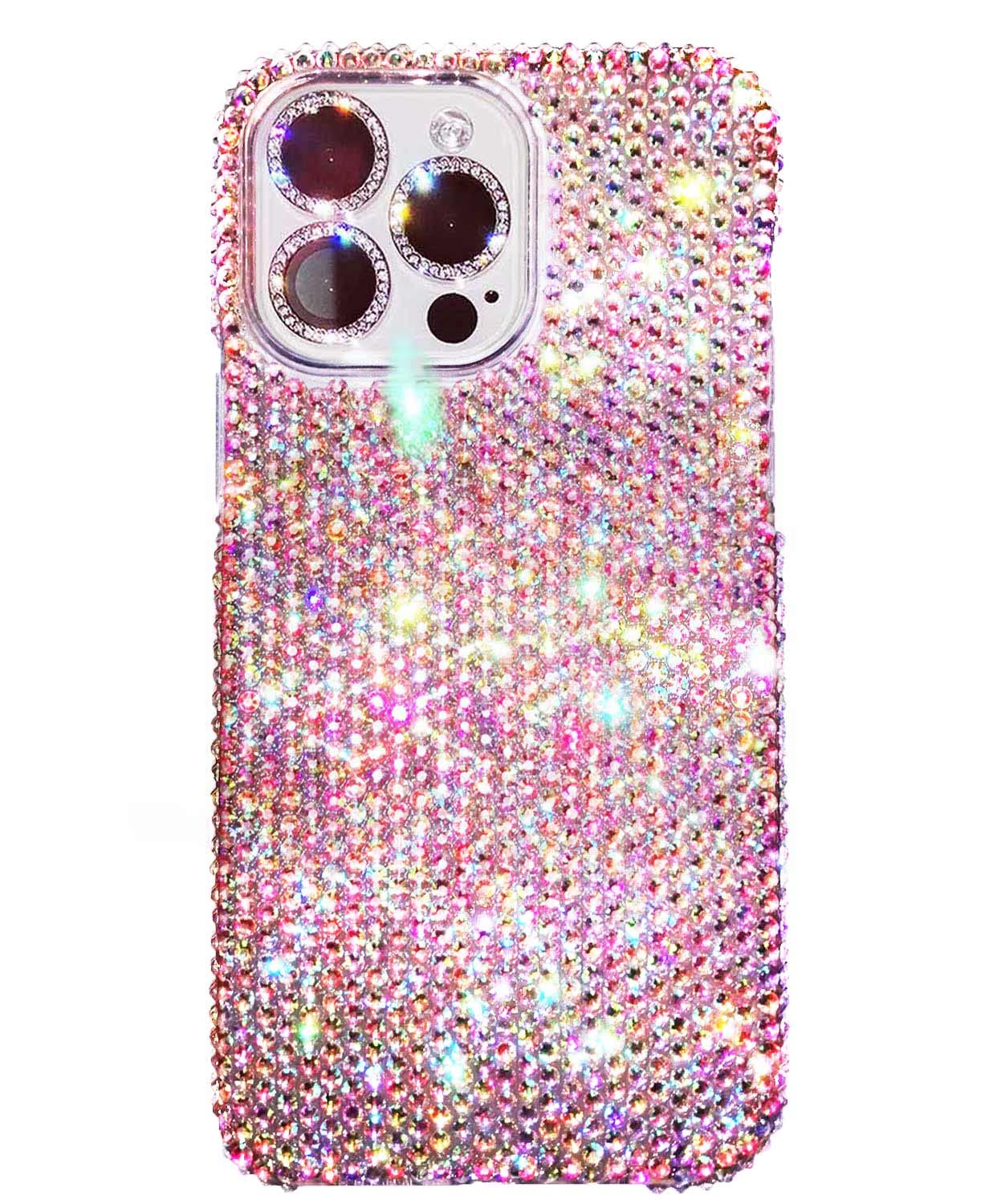 Sparkly Rhinestone iPhone 15 Pro Case - 1400+ Handset Glitter Crystals Protective Cover for Women & Girls | Perfect for Parties, Weddings, Prom & Special Occasions