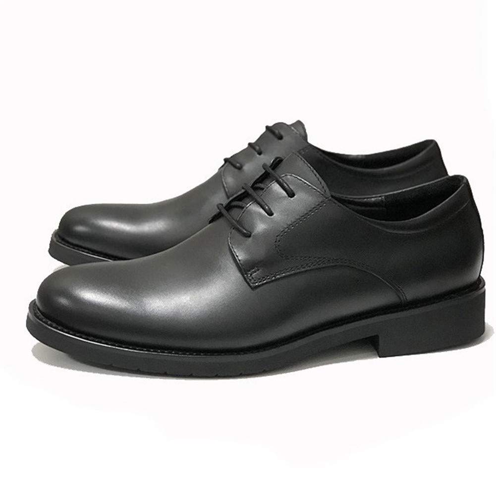 Men's Oxford Dress Shoes - Lace-Up Round Toe Derby Shoes with Block Heel | Slip-Resistant & Comfortable for Work, Party & Formal Occasions | Durable Non-Slip Low Top Business Shoes