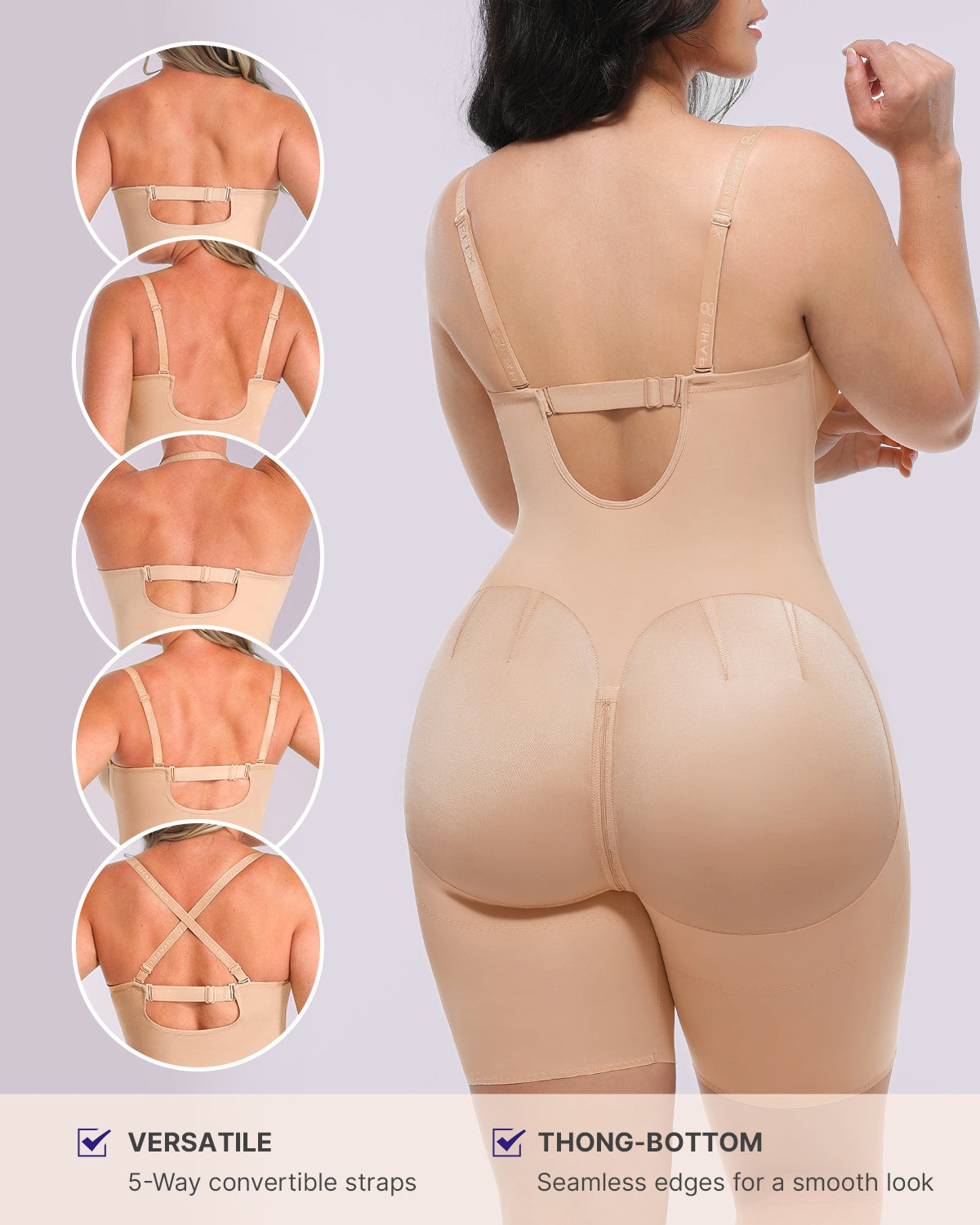 Bare Essentials™ AirSlim® Strapless Mid Thigh Bodysuit - Seamless Shapewear for Women - Perfect for Dresses, Weddings & Special Occasions