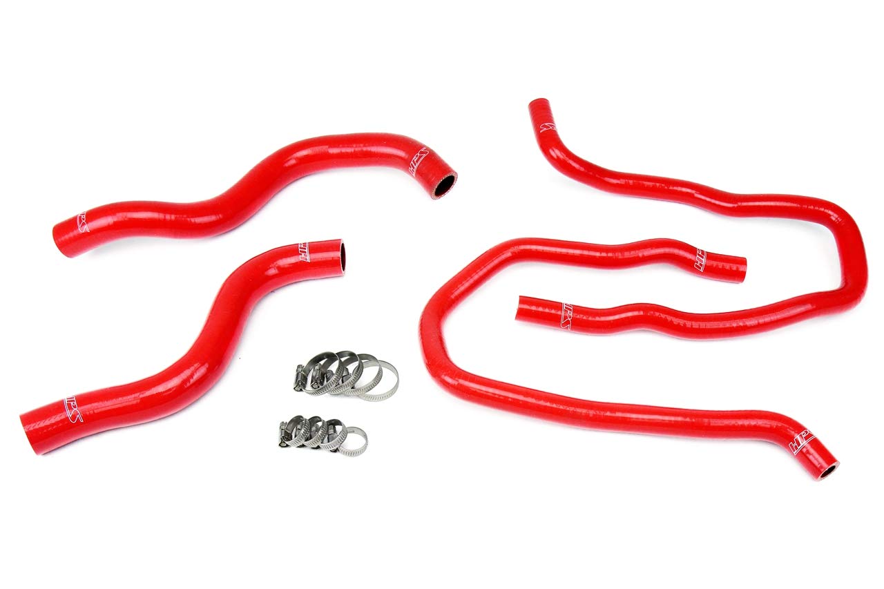 HPS 57-1387-RED Silicone Radiator Hose & Heater Hose Coolant Kit - High Performance Cooling System Upgrade for Cars, Trucks & SUVs - Perfect for Engine Overheating Protection & Racing Applications