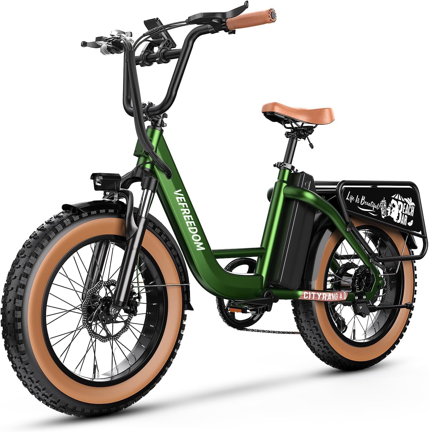 1500W Peak Electric Bike for Adults - 48V 20Ah Removable Battery, 80 Miles Range & 30MPH Speed - 20