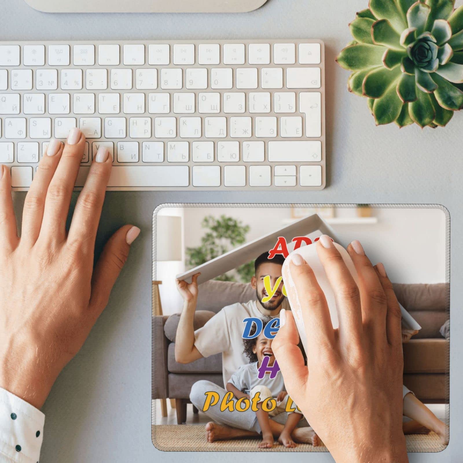 Custom Photo Mouse Pad - Personalized with Picture, Name & Logo - 7.9x9.5 Inch Non-Slip Mouse Mat for Computer, Laptop, Gaming & Office Use - Perfect Gift for Gamers, Professionals & Home Workspace