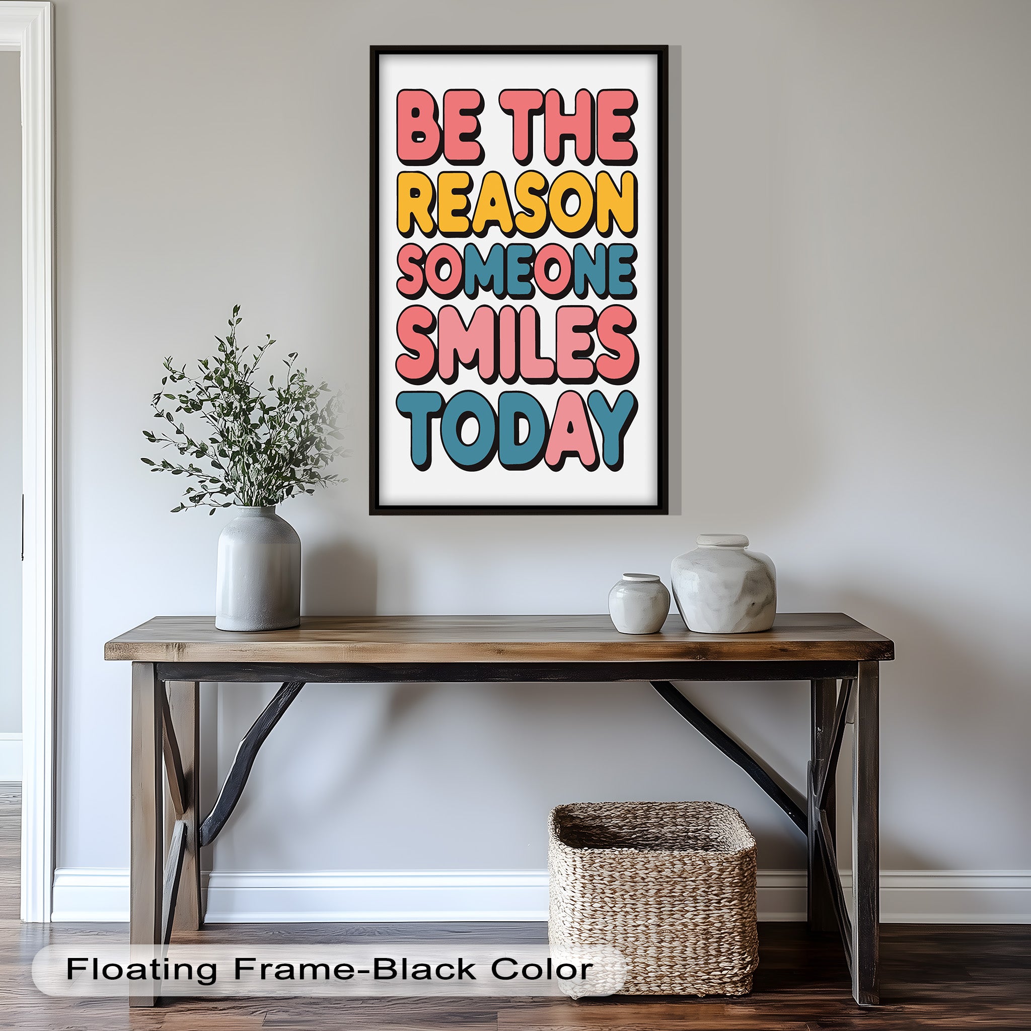 Be the Reason Someone Smiles - Handmade Oil Painting Wall Art for Living Room, Bedroom & Office Decor | Unique Gift Idea for Home & Holidays