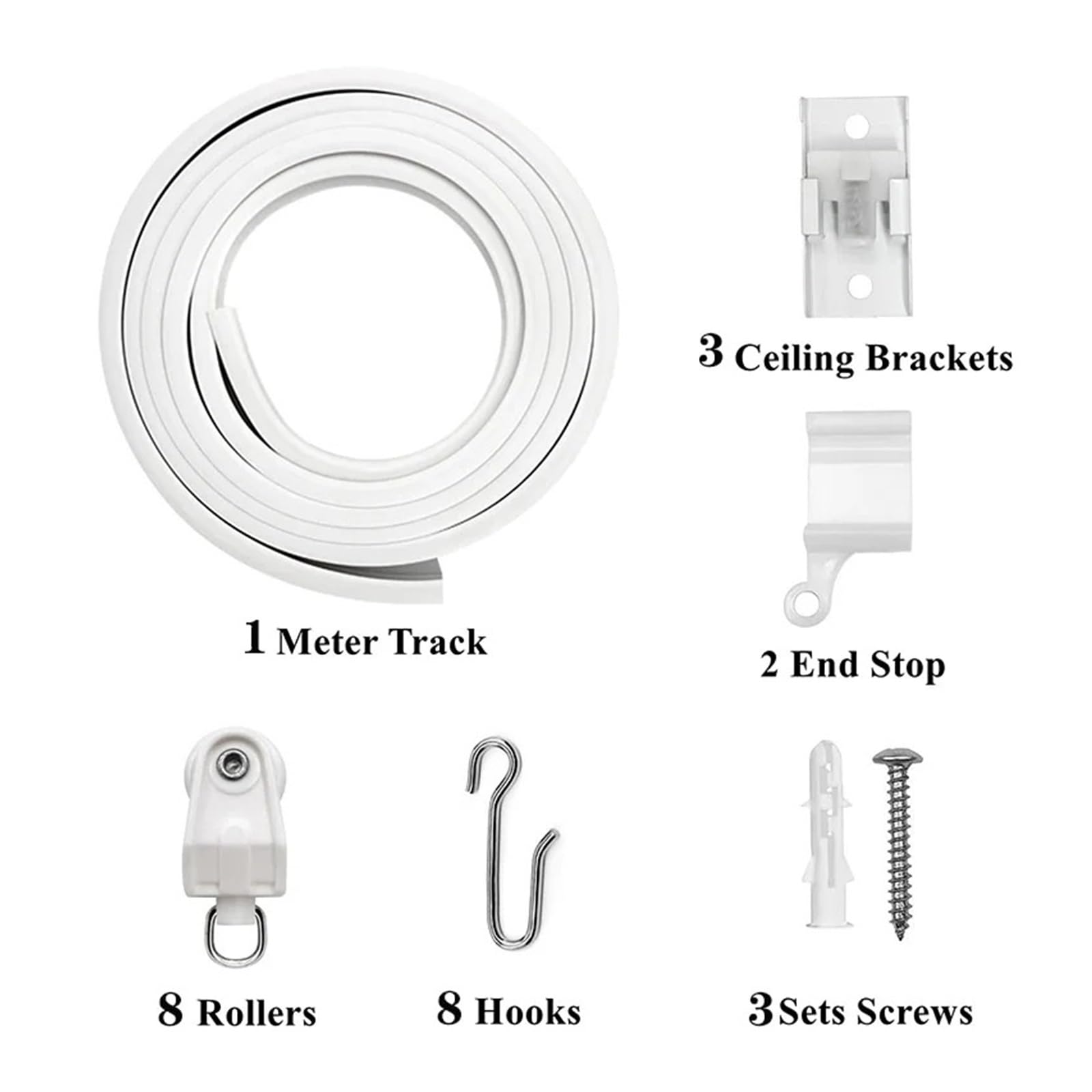 Flexible Bendable Curtain Track 1-6M for Bedroom, Balcony, Bathroom - Room Divider & Ceiling Mount Silent Gliding System - Home Window Decor Accessory (5M, White) - Perfect for Room Partition, Privacy Screen & Stylish Home Decor