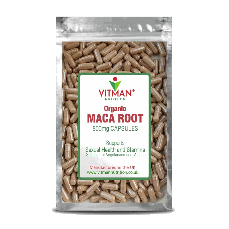 Organic Maca Root 4000mg - 60 Vegan Capsules - 2 Month Supply - High Strength Peruvian Maca Powder for Energy, Libido & Hormone Balance - Made in UK - Perfect for Daily Wellness & Fitness Routines
