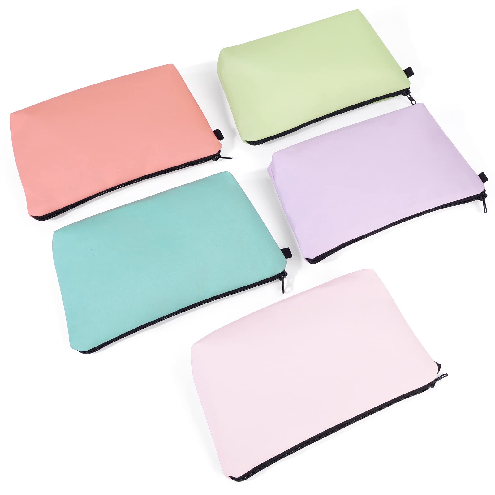 MAGEFY 5-Piece Large & Small Makeup Bags Set - Waterproof Travel Cosmetic Pouch Organizer for Women, Solid Color - Perfect for Purse, Gym, Vacation & Daily Essentials Storage
