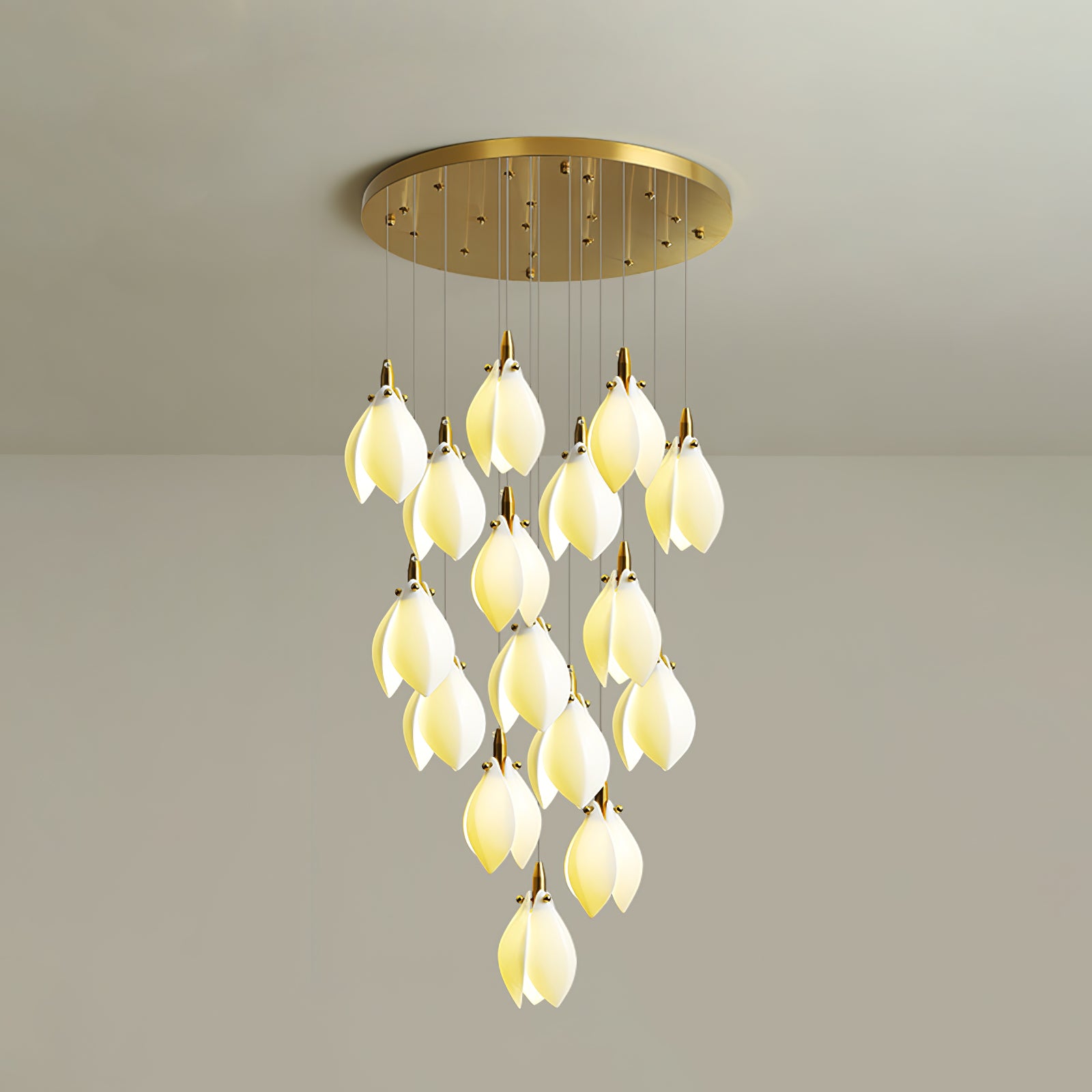 Astralis Bloom Stairs Chandelier - Modern Crystal Ceiling Light Fixture for Living Room, Dining Room, Bedroom & Staircase Decor