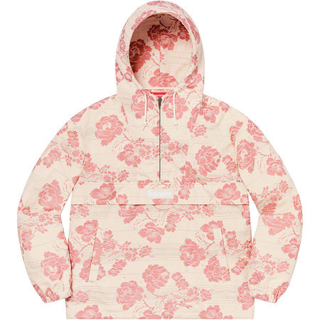 Supreme Floral Tapestry Anorak Jacket - Pink Waterproof Windbreaker for Women | Outdoor Hiking, Music Festivals & Streetwear Fashion