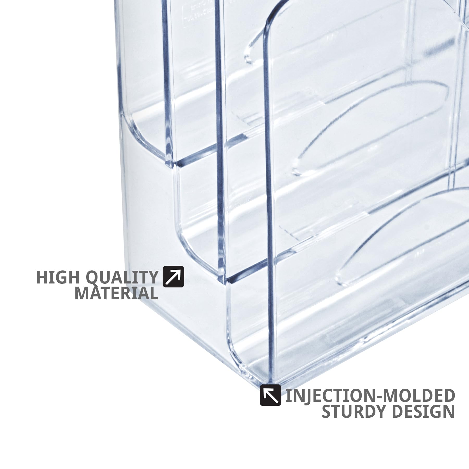 Azar Displays 250099 Clear Acrylic 3-Tier Desktop File Organizer with Dividers - Brochure Holder, Wall Mountable Document Display Stand for Office, Home, or Retail Use