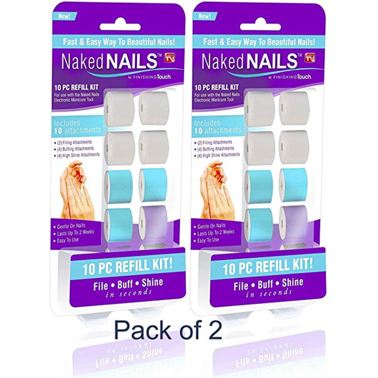 Naked Nails Refill Replacement Parts - 2 Pack Buffers, Files & Shine Tools for Professional Manicure & Pedicure | Perfect for Nail Salons, Home Use & DIY Nail Care