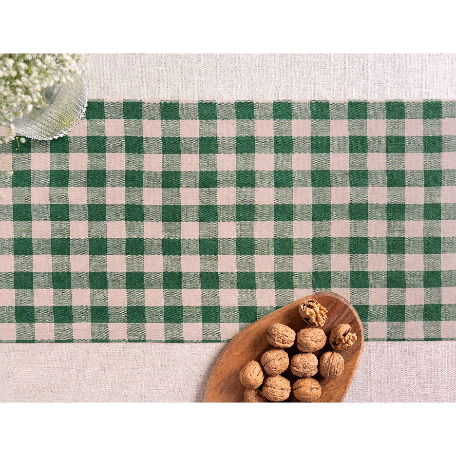 Morgan Check Table Runner - Classic Plaid Cotton Tablecloth for Dining & Kitchen Decor - Perfect for Holiday Dinners, Parties & Farmhouse Style Home Decor