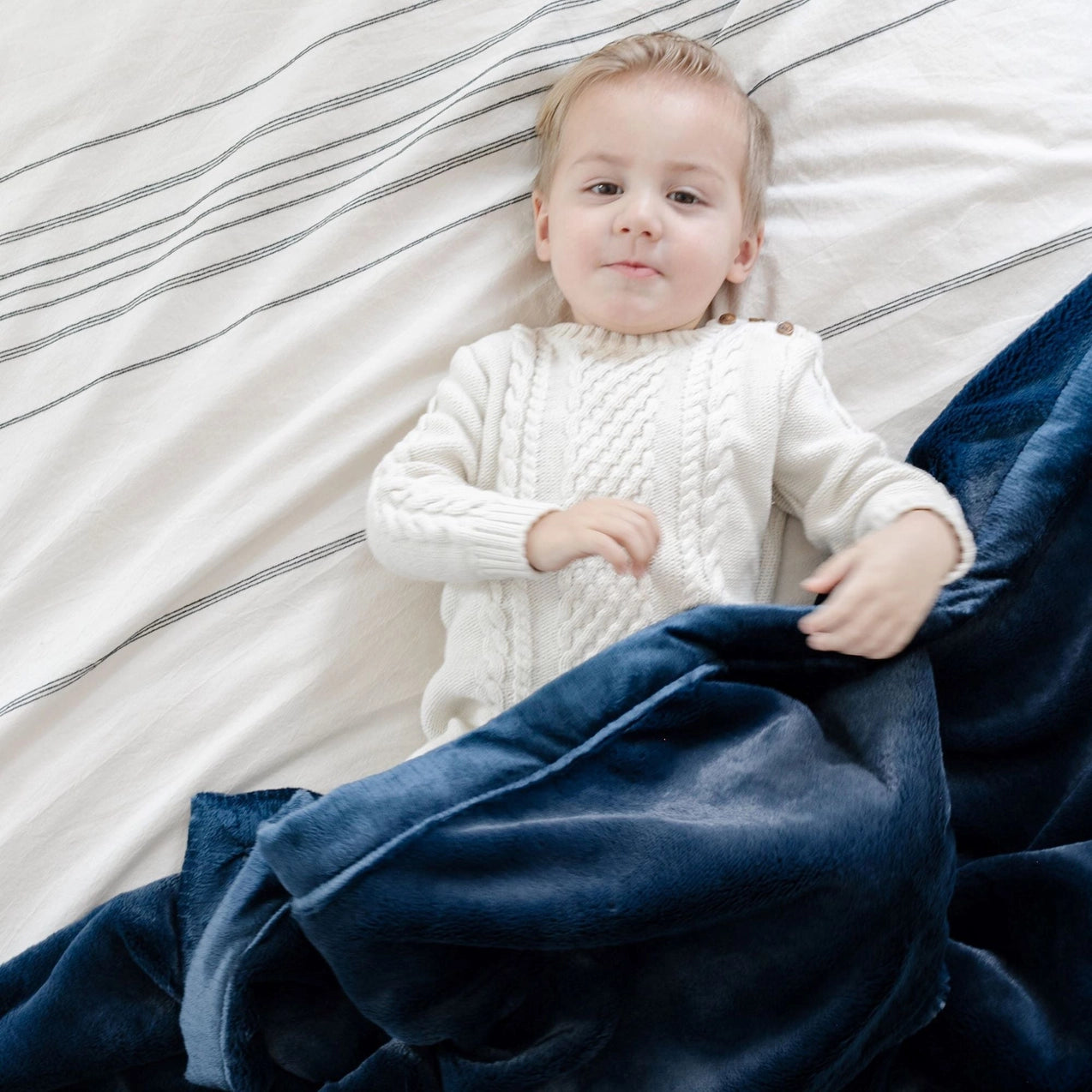 Soft & Cozy Lush Receiving Blankets for Babies - Navy Blue - Perfect for Swaddling, Nursing, and Stroller Use