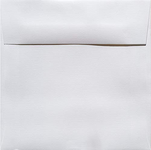 Premium 7.5x7.5 Inch Square White Linen Envelopes - 80 lb Text Weight - Pack of 250 - Perfect for Wedding Invitations, Greeting Cards & Business Correspondence
