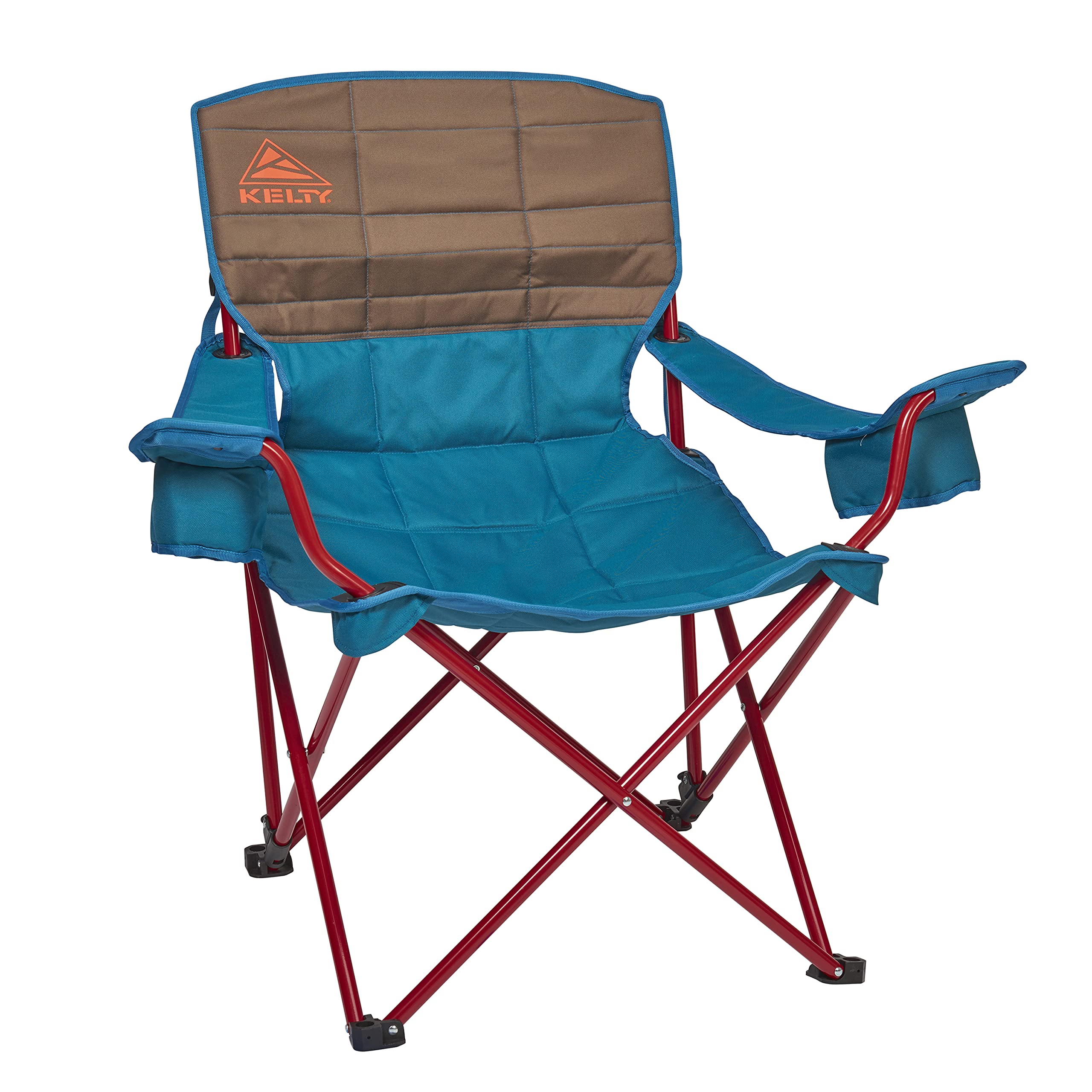 Kelty Folding Camp Chair with Cupholders & Recline - Outdoor Lounge for Camping & Backyard