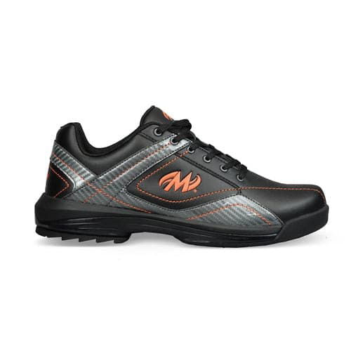 Motiv Men's Propel Black Carbon Orange Left Hand Bowling Shoes - Comfortable & Durable for League Play & Tournament Performance