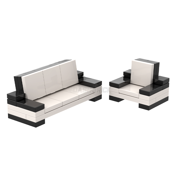 LEGO Superior Lounge Adjustable Recliner Chair - Black & White MiniMOC Building Blocks for Adult Collectors | Perfect for Home Office, Gaming Setup & LEGO Display Scenes