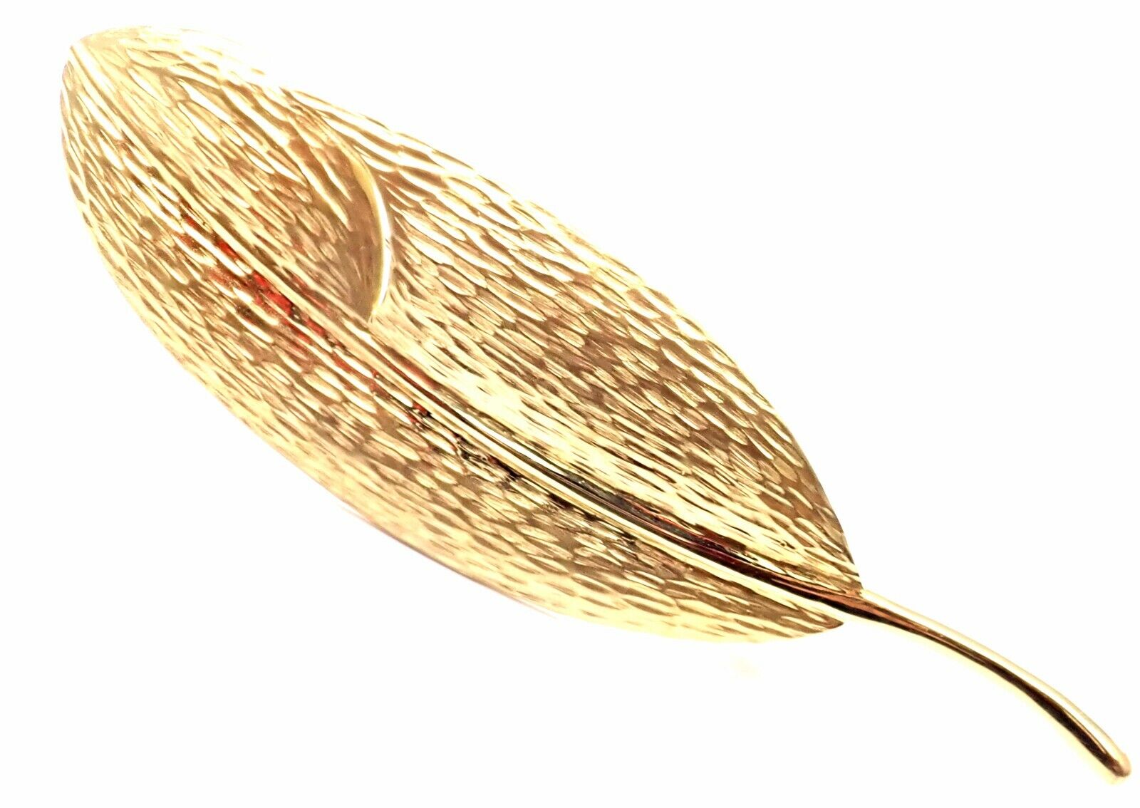 Authentic Tiffany & Co Angela Cummings 18K Yellow Gold Leaf Pin Brooch - Elegant Jewelry for Women, Perfect for Weddings, Parties & Special Occasions