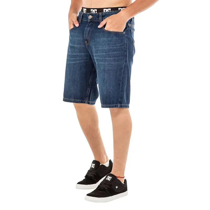 Bermuda DC Worker Straight Rinse Azul Jeans - Classic Blue Denim Pants for Men | Perfect for Casual Wear, Office & Everyday Outfits