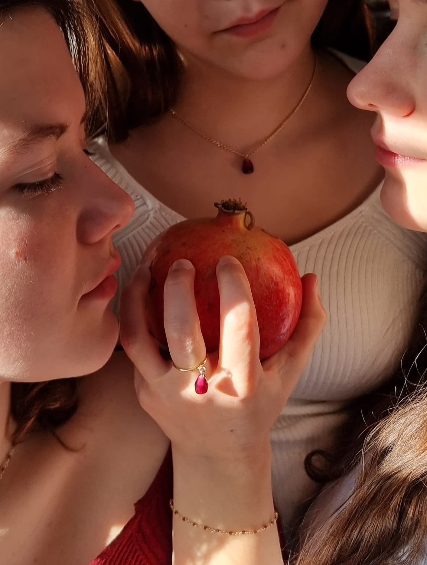 Persephone Pomegranate Ring - Elegant Gemstone Jewelry for Women, Dainty Red Stone Ring, Perfect for Gift Giving, Date Nights & Special Occasions