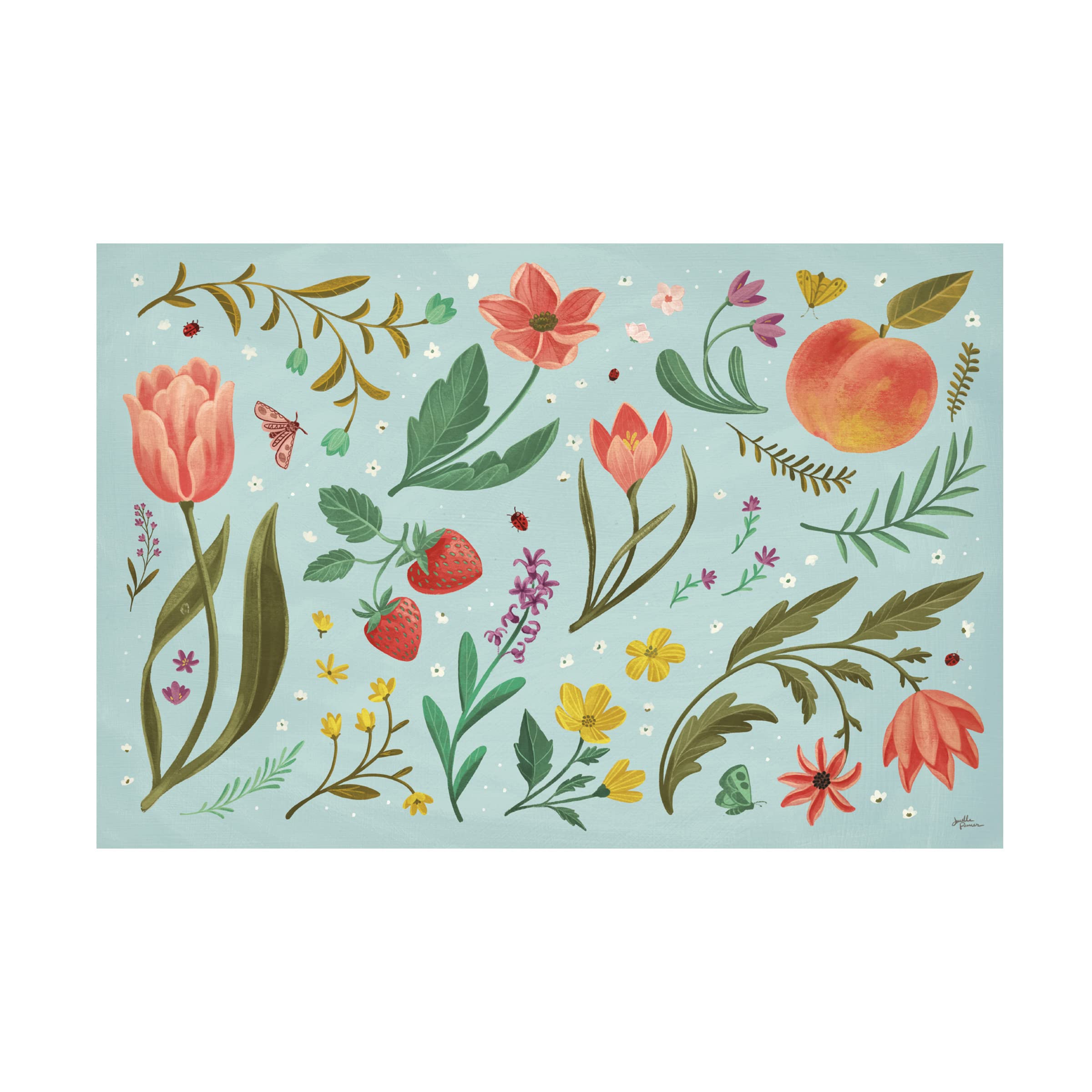 Janelle Penner 'Spring Botanical I' Canvas Art Print - Floral Wall Decor for Living Room, Bedroom & Office - Trademark Fine Art Collection
