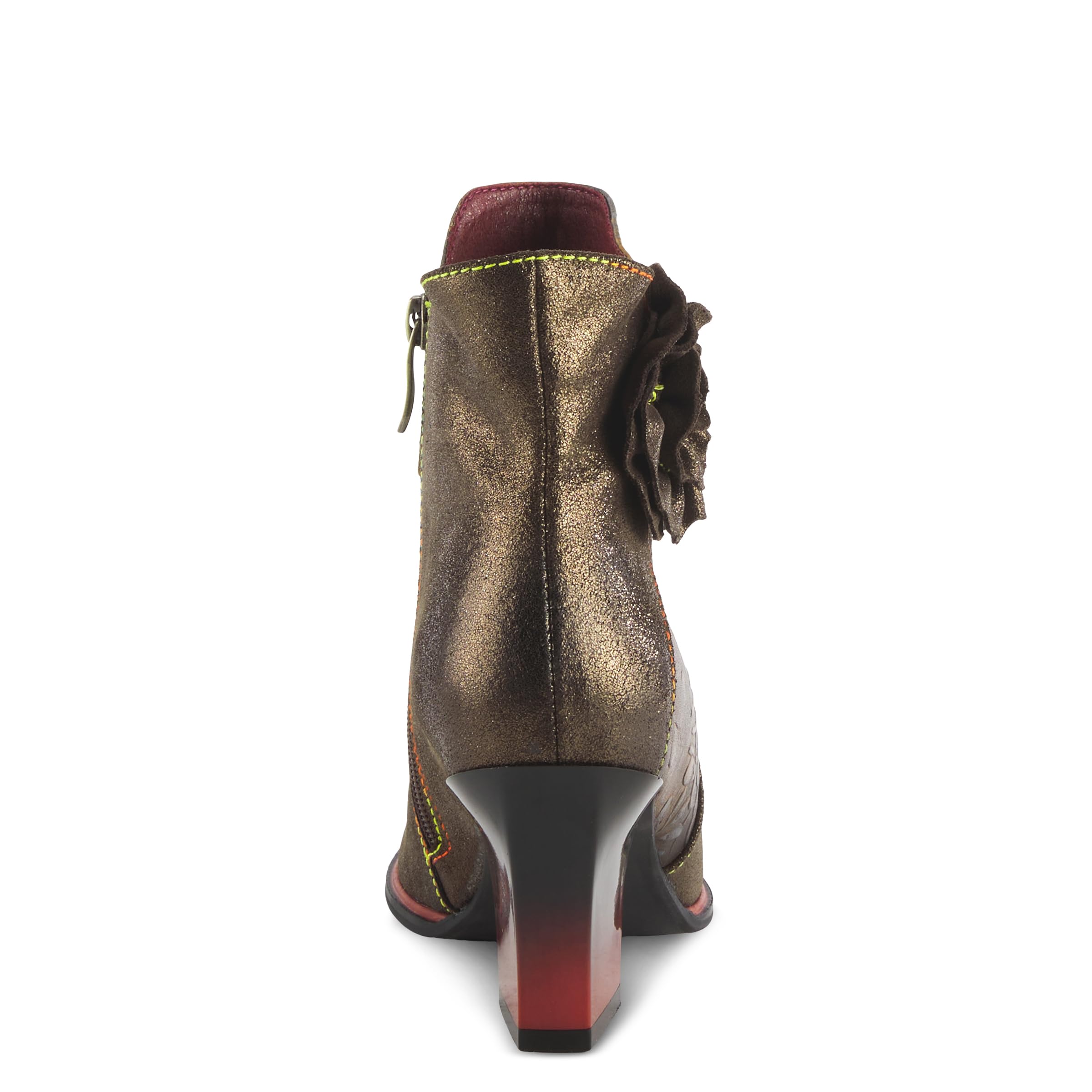 Spring Step L'Artiste Women's Zinna Fashion Booties with Floral Applique - Stylish Ankle Boots for Casual Outfits & Fall Wardrobe