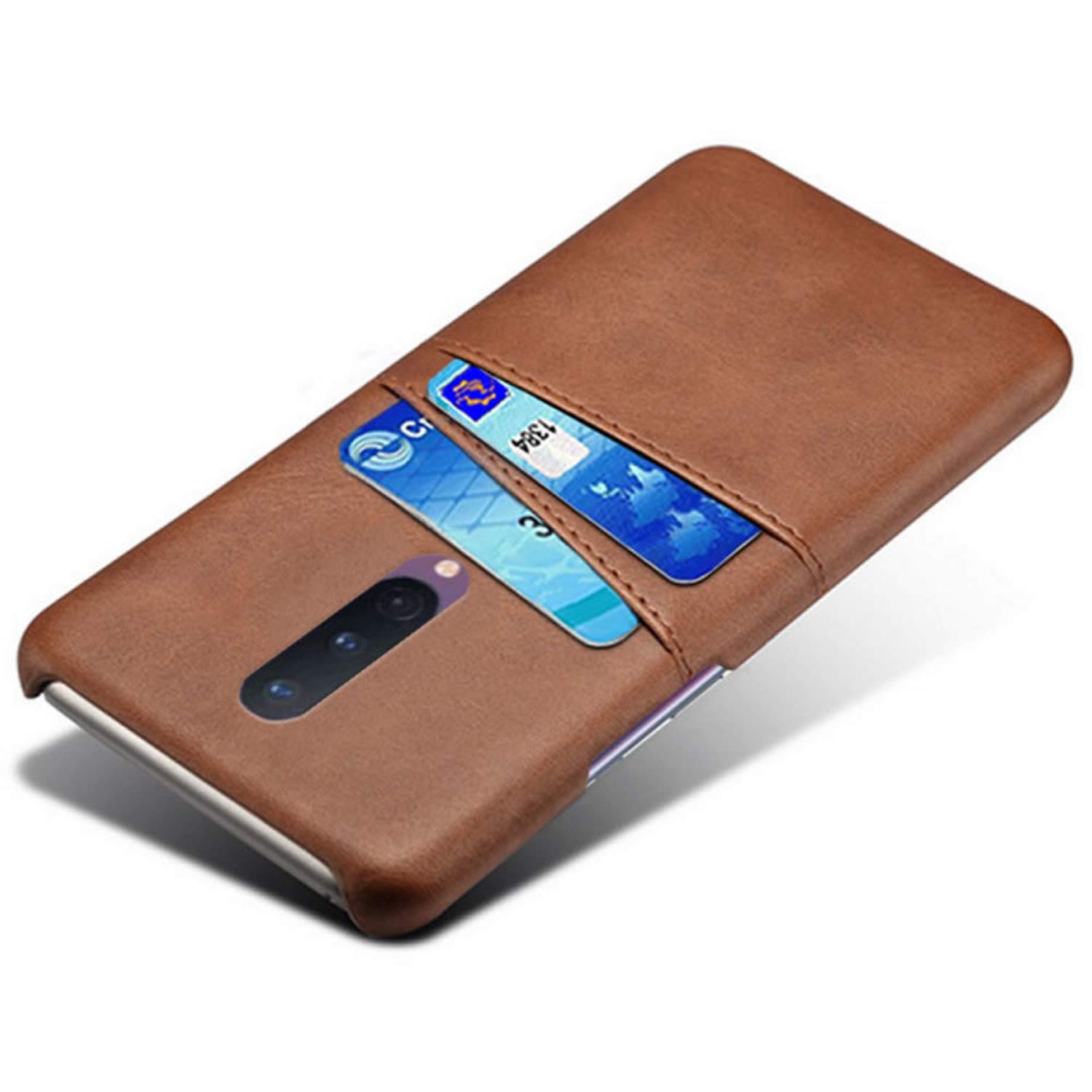 Premium PU Leather Ultra Slim Shockproof OnePlus 8 Phone Case with Card Slot Holder - Durable Protective Cover for OnePlus 8 (Brown) | Perfect for Daily Use, Travel & Business Meetings