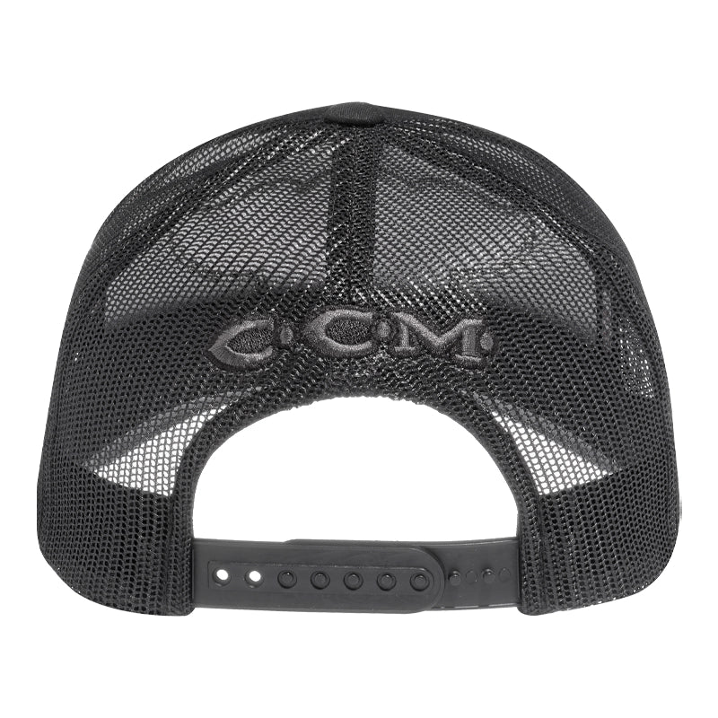 CCM Monochrome Meshback Trucker Cap - Black Adjustable Snapback Hat for Men & Women | Perfect for Outdoor Activities, Sports, and Casual Wear
