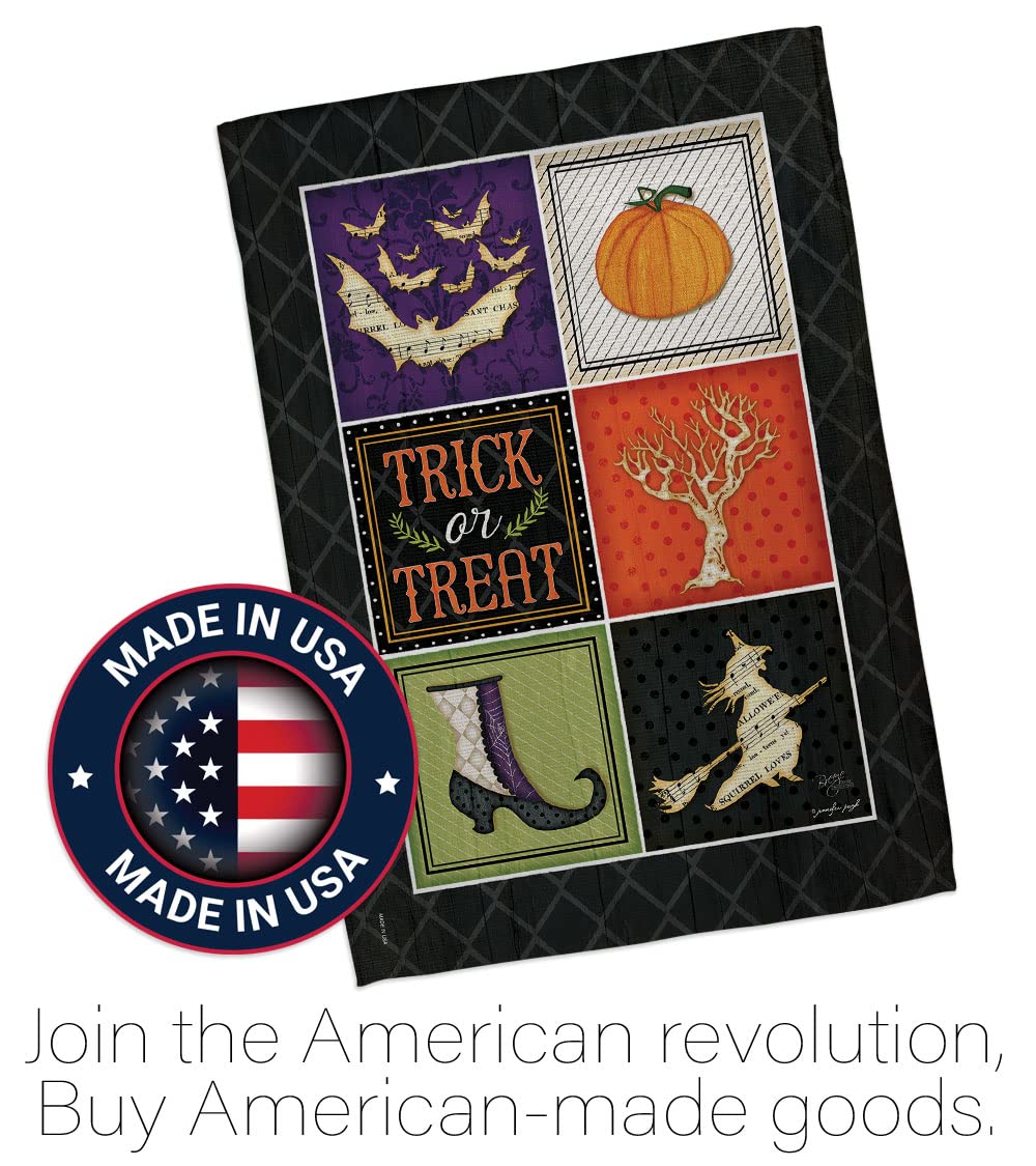 Breeze Decor Halloween Garden Flag - Trick or Treat Collage, 13x18.5in - Fall Decor for Outdoor