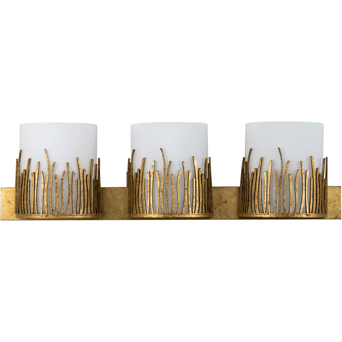 Lucas & McKearn 3-Light Gold Bathroom Vanity Lighting Fixture - Modern Sawgrass Design for Bathroom Mirror, Powder Room & Dressing Area