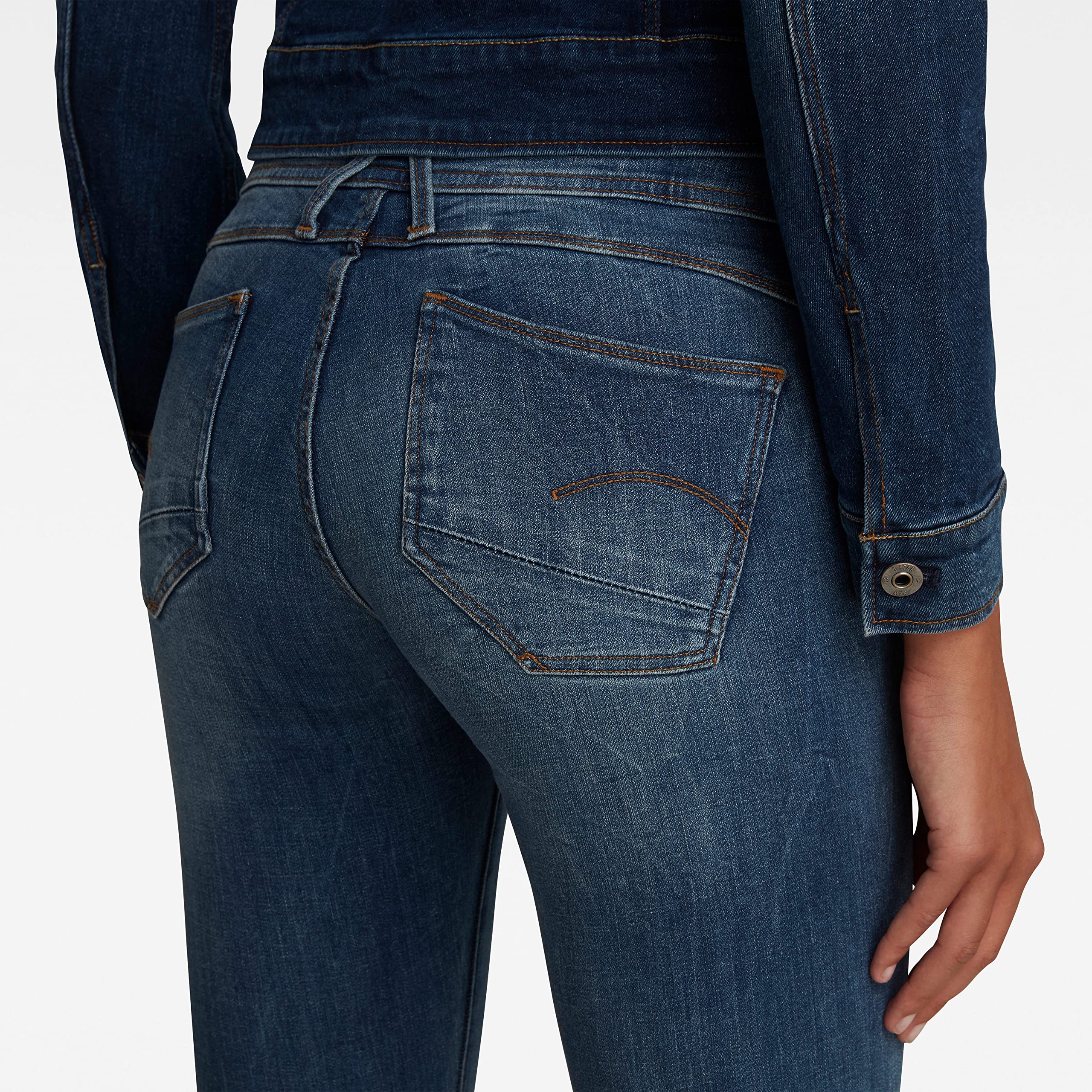 G-STAR RAW Women's Lynn D Super Skinny Jeans - Size 23W x 28L, Medium Aged Wash | High Waist Stretch Denim Pants for Casual Wear & Night Out