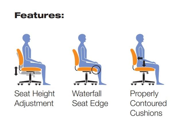Ergonomic Fabric Office Chair - Adjustable Height & Lumbar Support for Home Office, Conference Room & Executive Desk - Comfortable & Stylish Task Chair (G11343B) - Perfect for Long Work Hours & Video Meetings