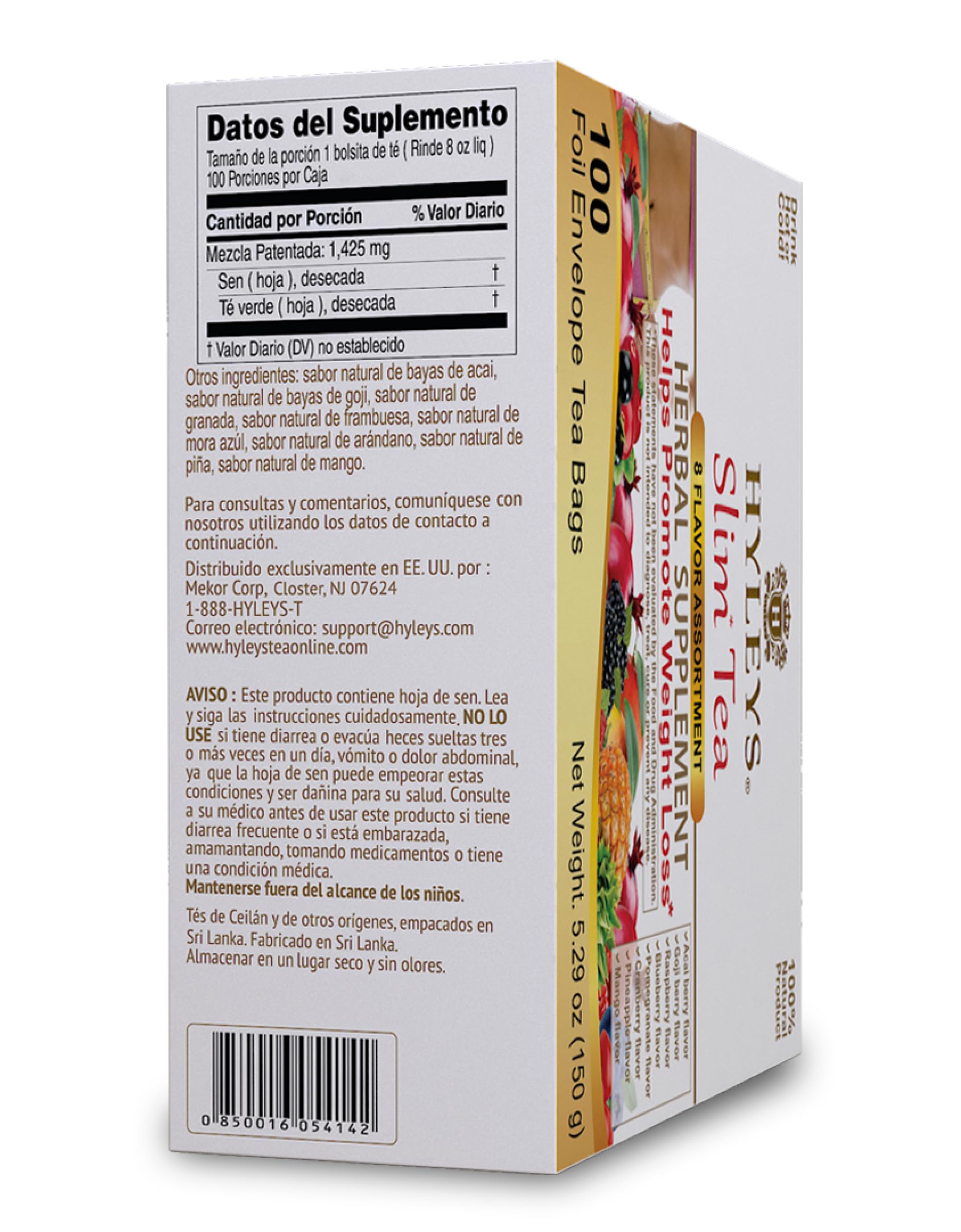 Hyleys Slim Tea 9 Flavor Variety Pack - 100 Herbal Tea Bags for Weight Loss, Detox & Cleanse | Natural Dietary Supplement | Perfect for Morning Boost, Afternoon Relaxation & Nighttime Wellness
