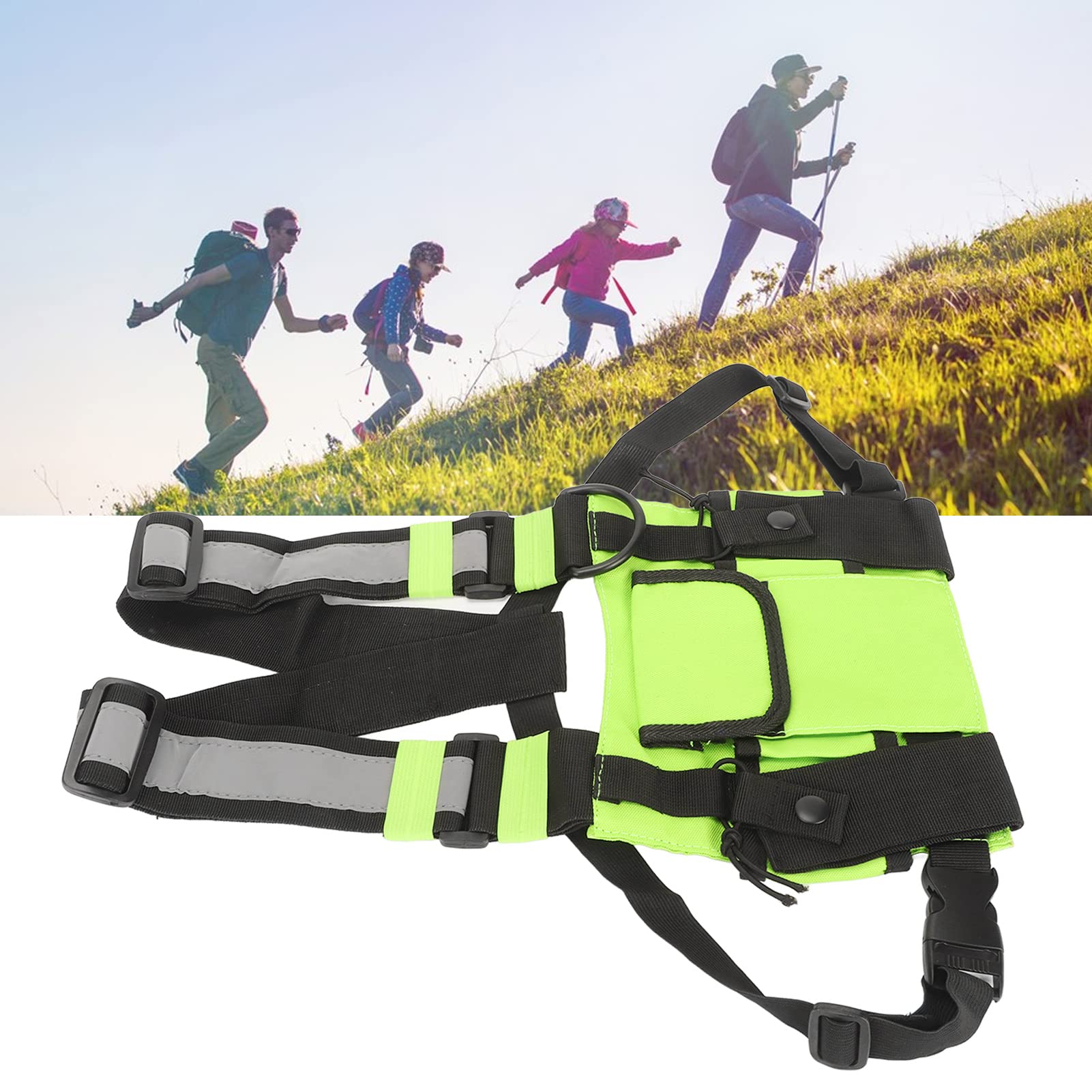 **Two-Way Radio Chest Harness Bag with Adjustable Shoulder Straps & Front Pouches - Universal Walkie Talkie Holder for Outdoor Activities, Hiking, Hunting & Security Work**