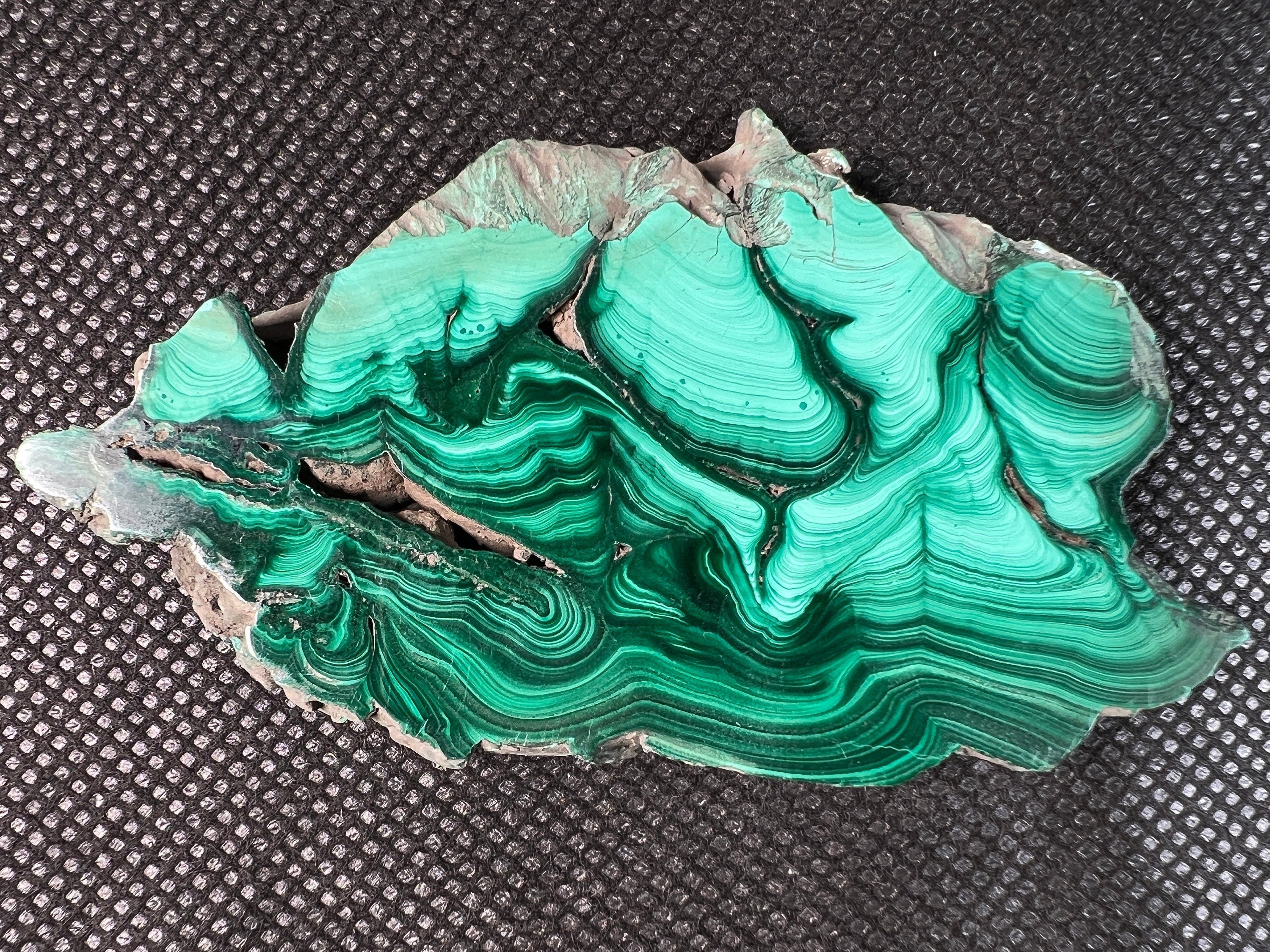 Natural Malachite Crystal Slab - Premium Green Malachite Stone for Jewelry Making, Unique Handmade Gift, Home Decor & Healing Crystal (50475) - Perfect for Meditation, Energy Work & Spiritual Healing